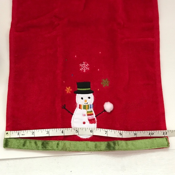 Christmas Fingertip Towels Snowman Embroidered Set Of 3 NWT Holiday Towels - Picture 11 of 16